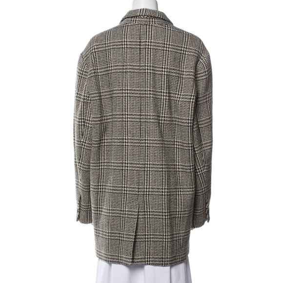 Isabel Marant Étoile Oversized Single-Breasted Plaid Coat (Ecru Black/White) - Picture 8 of 16